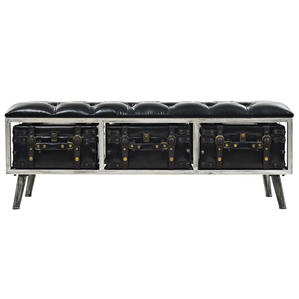 Aufbewahrungsbank MDF und Kunstleder 120 x 41 x 46,5 cm
