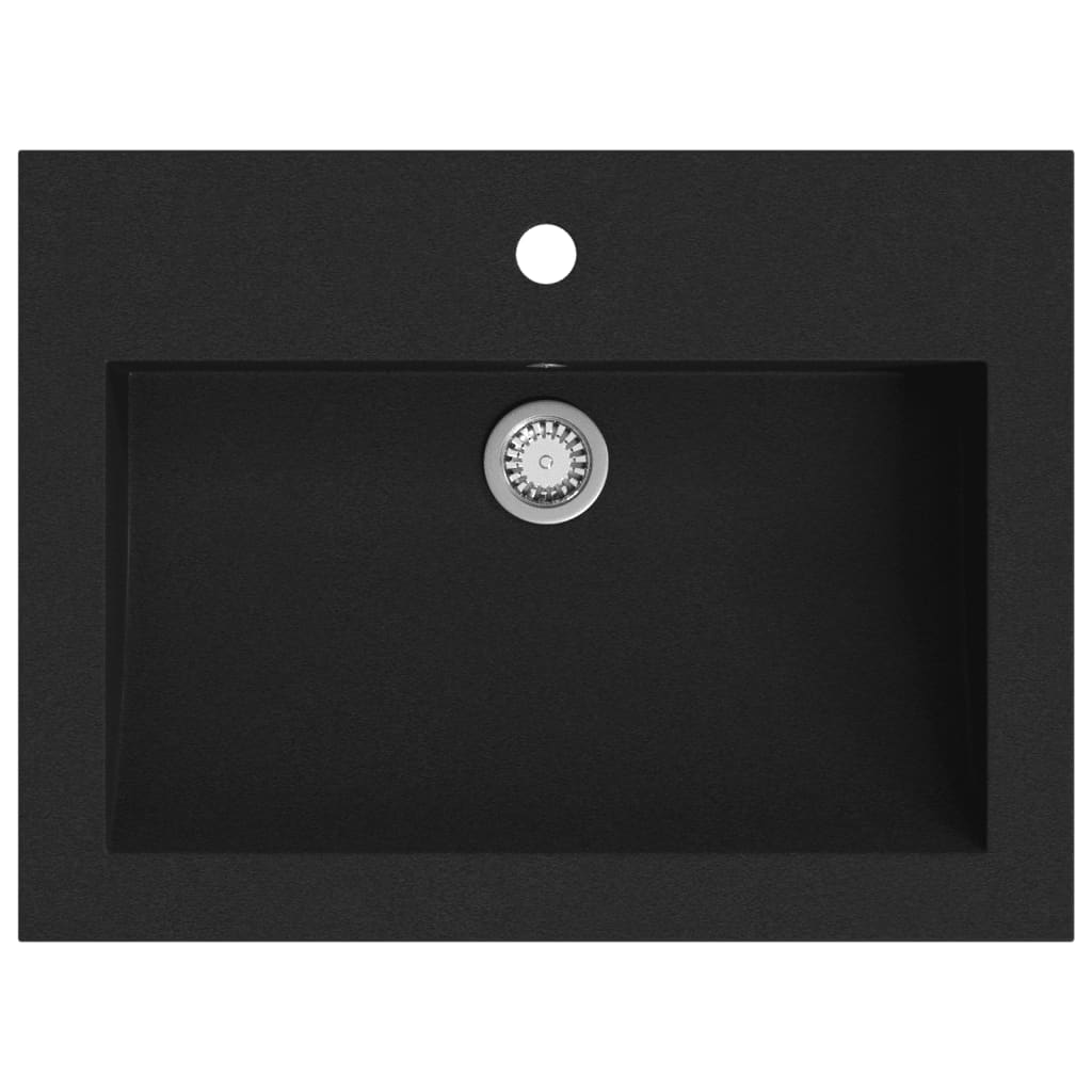 Granitbecken 600×450×120 mm Schwarz