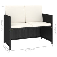 Thumbnail for 6-tlg. Garten-Essgruppe Poly Rattan Akazie Massivholz Schwarz