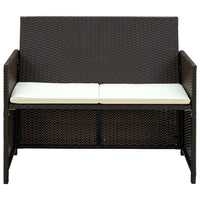 Thumbnail for 2-Sitzer-Gartensofa mit Polstern Braun Poly Rattan