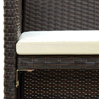 Thumbnail for 2-Sitzer-Gartensofa mit Polstern Braun Poly Rattan