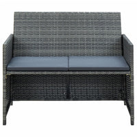 Thumbnail for 2-Sitzer-Gartensofa mit Polstern Grau Poly Rattan