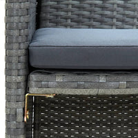 Thumbnail for 2-Sitzer-Gartensofa mit Polstern Grau Poly Rattan