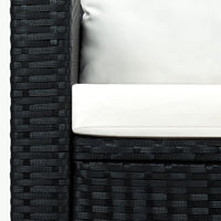 Thumbnail for 3-tlg. Garten-Lounge-Set mit Auflagen Poly Rattan Schwarz