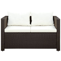 Thumbnail for 3-tlg. Bistro-Set mit Auflagen Poly Rattan Braun