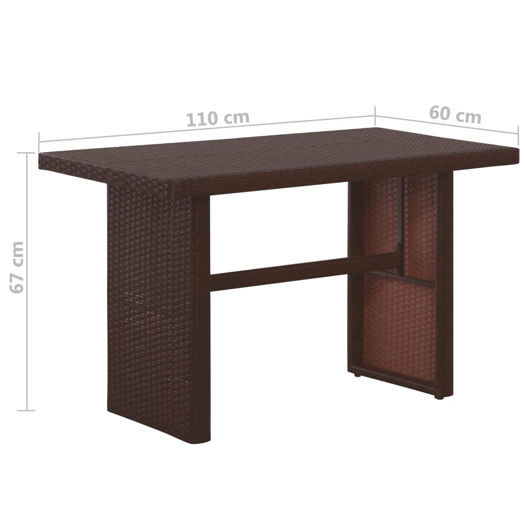 3-tlg. Bistro-Set mit Auflagen Poly Rattan Braun