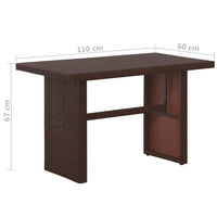 Thumbnail for 3-tlg. Bistro-Set mit Auflagen Poly Rattan Braun