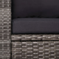 Thumbnail for 3-tlg. Bistro-Set mit Auflagen Poly Rattan Grau