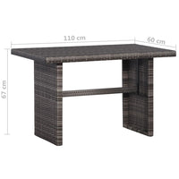 Thumbnail for 3-tlg. Bistro-Set mit Auflagen Poly Rattan Grau