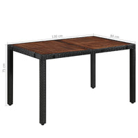 Thumbnail for 7-tlg. Garten-Essgruppe Poly Rattan Akazie Massivholz Schwarz