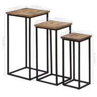 Thumbnail for Beistelltisch-Set 3-tlg. Recyceltes Teak