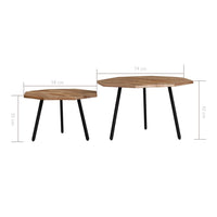 Thumbnail for Couchtisch-Set 2-tlg. Sechseckig Recyceltes Teak