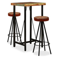 Thumbnail for 3-tlg. Bar-Set Altholz Massiv, Echtleder und Canvas