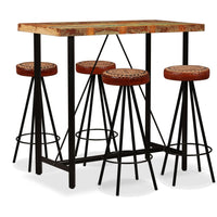 Thumbnail for 5-tlg. Bar-Set Altholz Massiv, Echtleder und Canvas