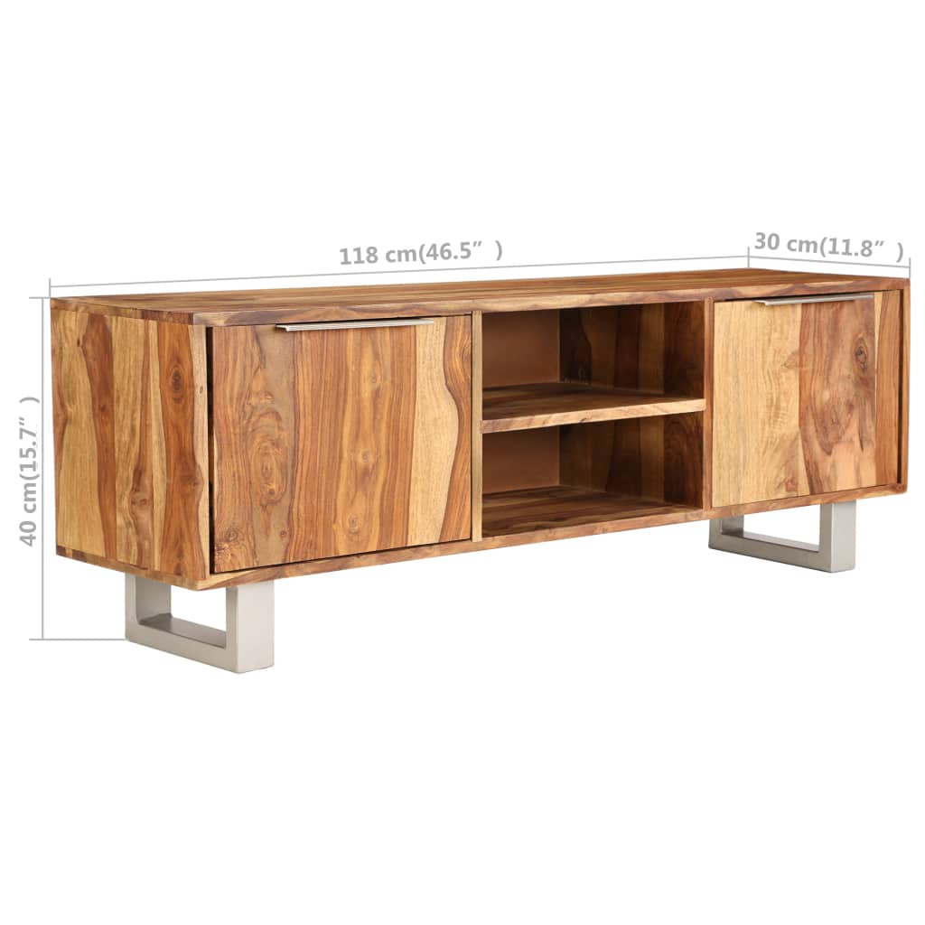 TV-Schrank Massivholz mit Honig-Finish 118 x 30 x 40cm
