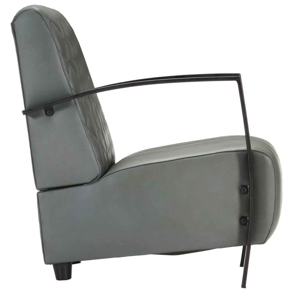 Sessel Grau Echtleder