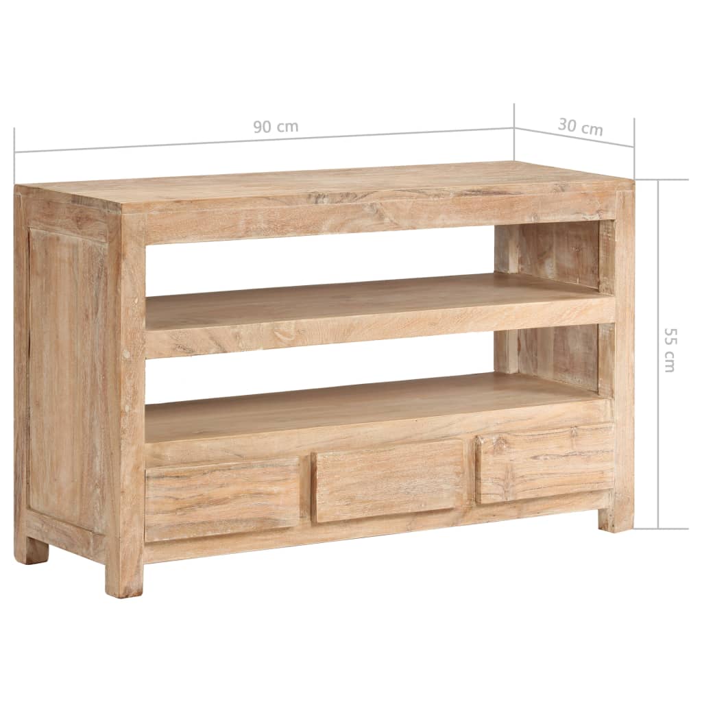 TV-Schrank Akazienholz Massiv 90x30x55 cm Hellbraun
