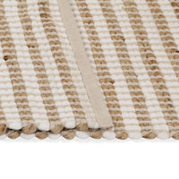 Thumbnail for Handgewebter Teppich Jute Stoff 120 x 180 cm Natur und Weiß