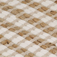 Thumbnail for Handgewebter Teppich Jute Stoff 120 x 180 cm Natur und Weiß
