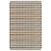 Thumbnail for Handgewebtes Badematten-Set Jute Stoff Natur und Weiß