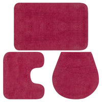 Thumbnail for Badematten-Set 3-tlg. Stoff Fuchsia