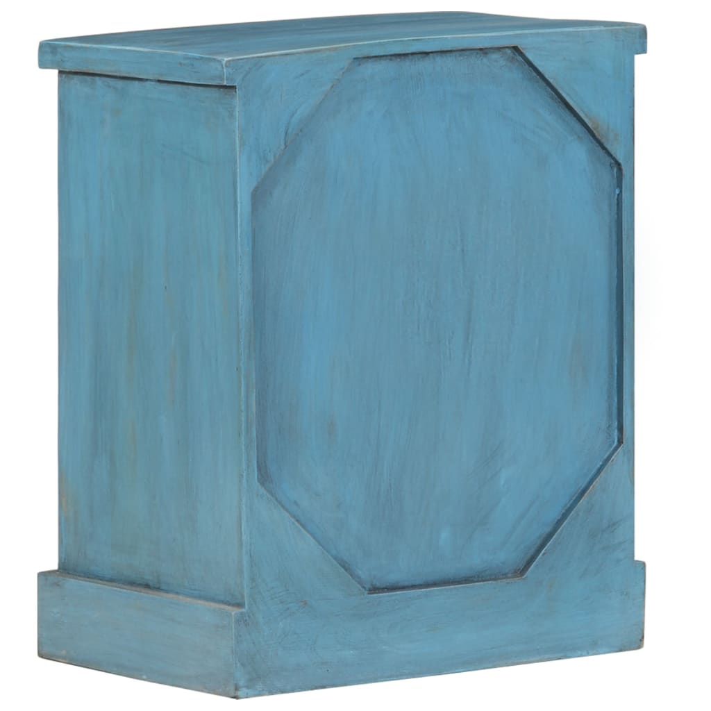 Nachttisch Massivholz Mango 40x30x50 cm Blau