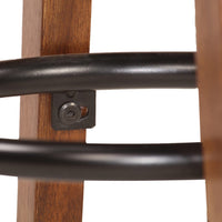 Thumbnail for Barhocker 2 Stk. Echtleder und Akazien-Massivholz