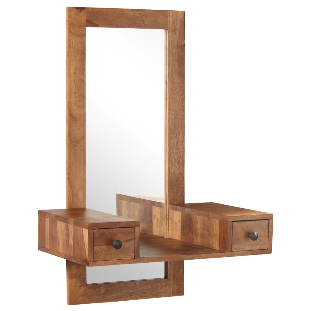 Kosmetikspiegel mit 2 Schubladen Massivholz