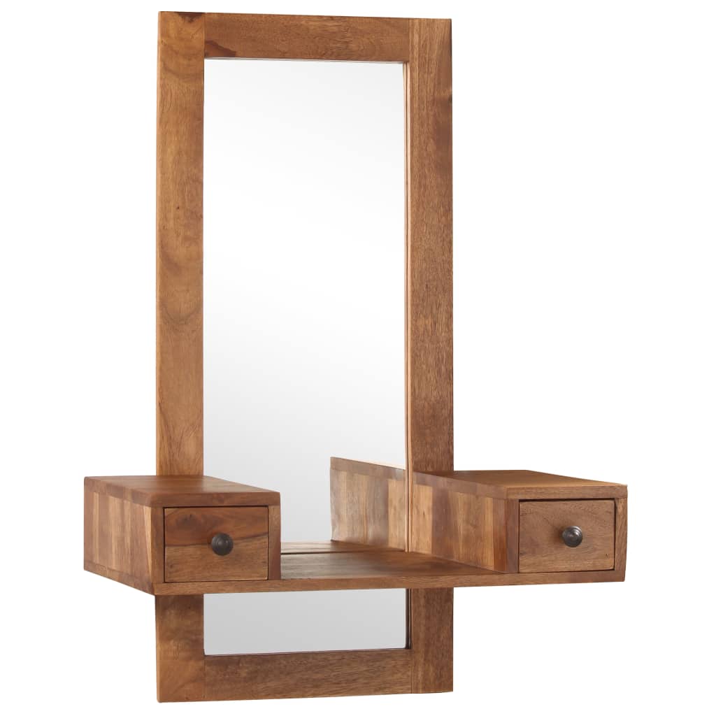 Kosmetikspiegel mit 2 Schubladen Massivholz