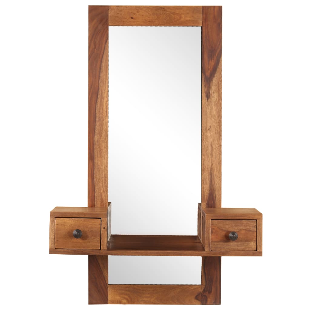 Kosmetikspiegel mit 2 Schubladen Massivholz