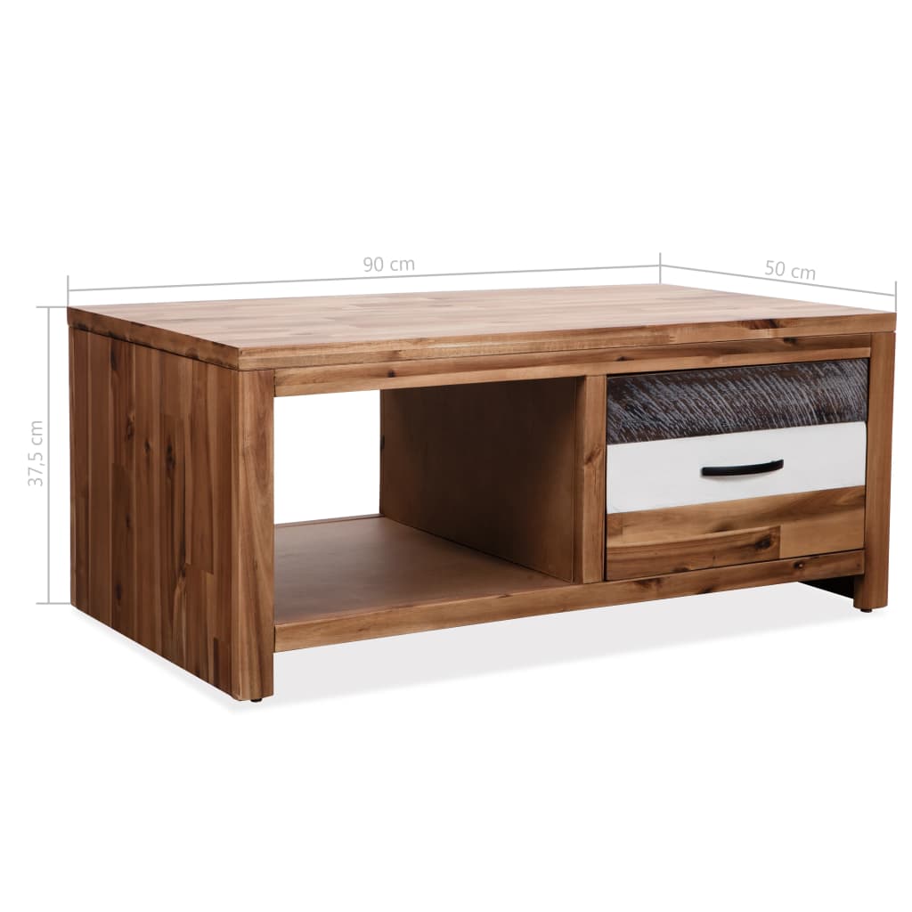 Couchtisch Akazie Massivholz 90x50x37,5 cm