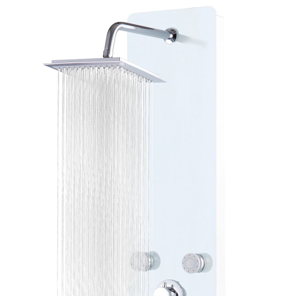 Duschpaneel Glas 25×44,6×130 cm Weiß