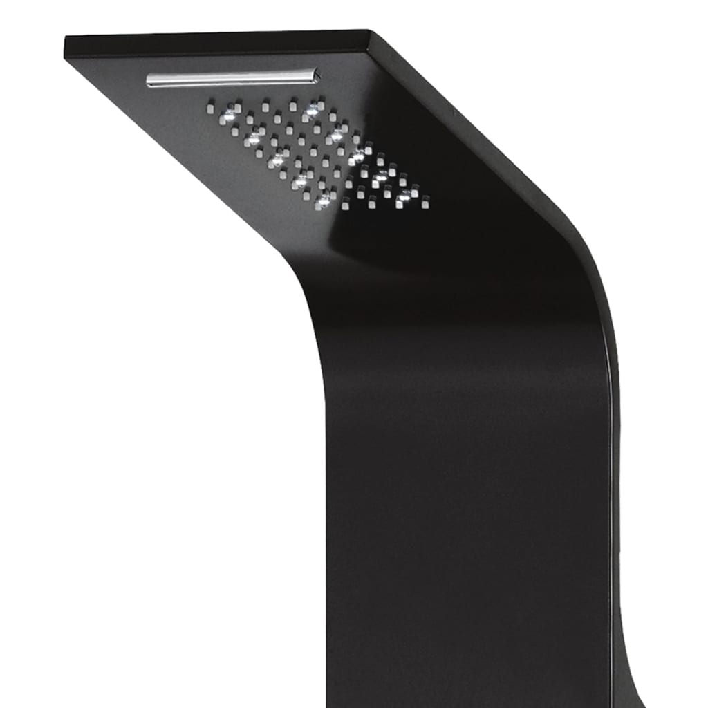 Duschpaneel Aluminium 20 x 44 x 130 cm Schwarz