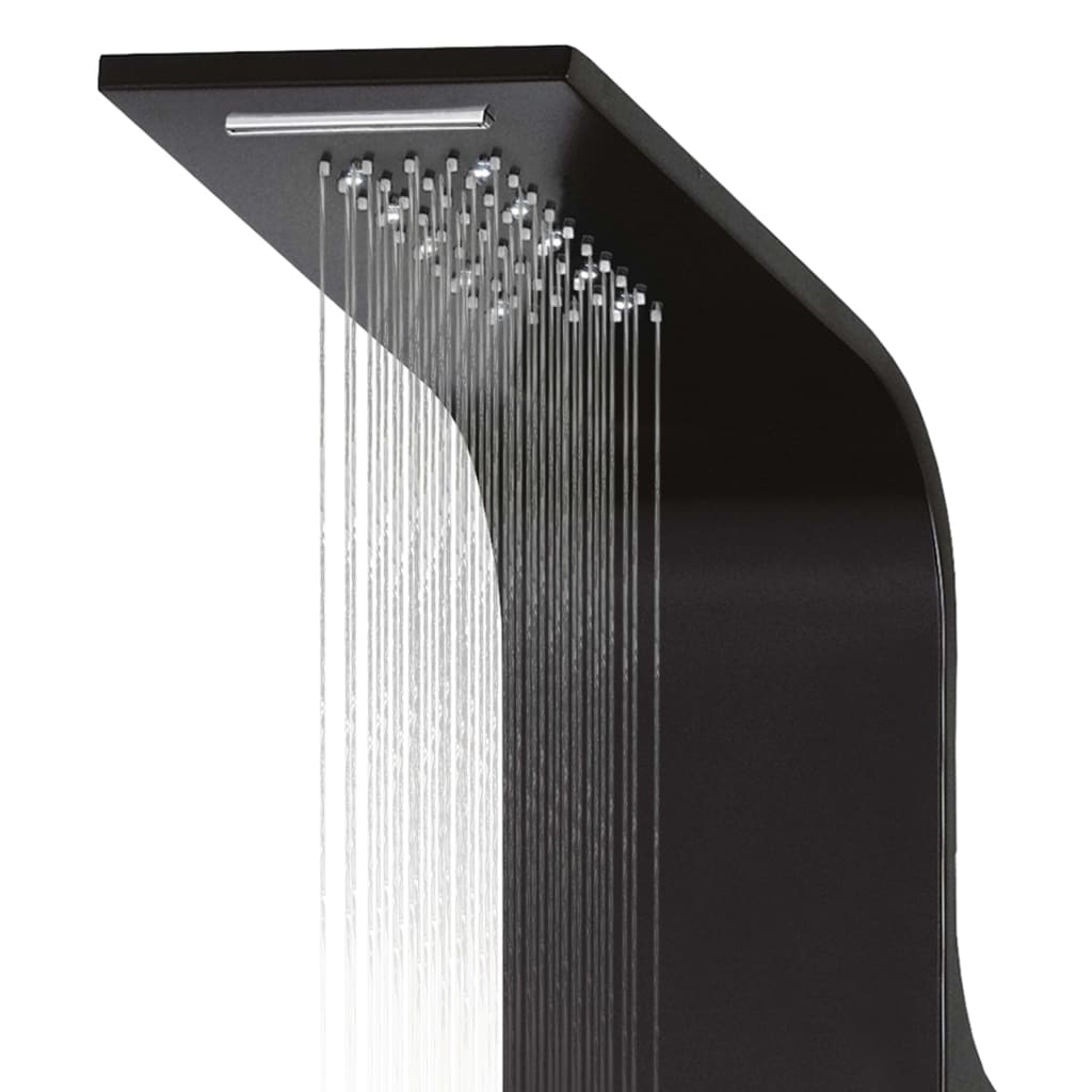 Duschpaneel Aluminium 20 x 44 x 130 cm Schwarz