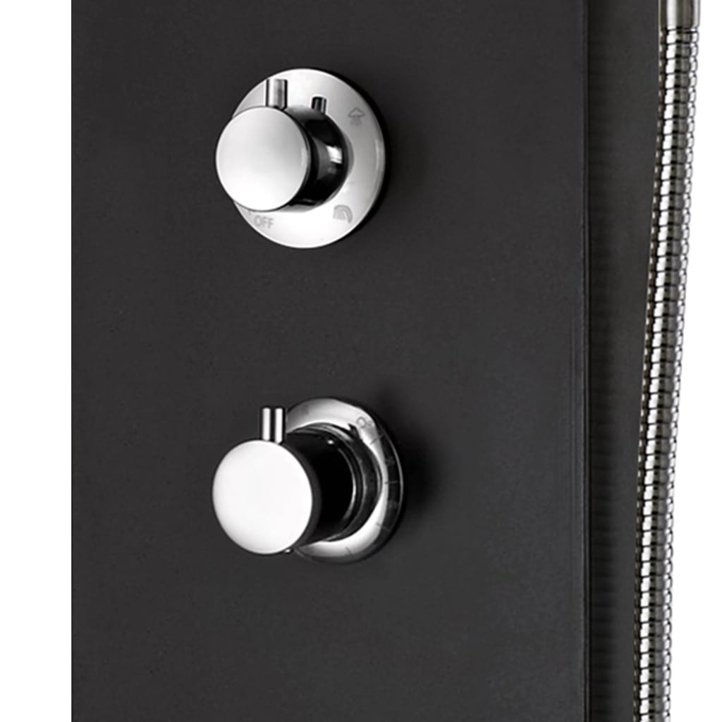 Duschpaneel Aluminium 20 x 44 x 130 cm Schwarz