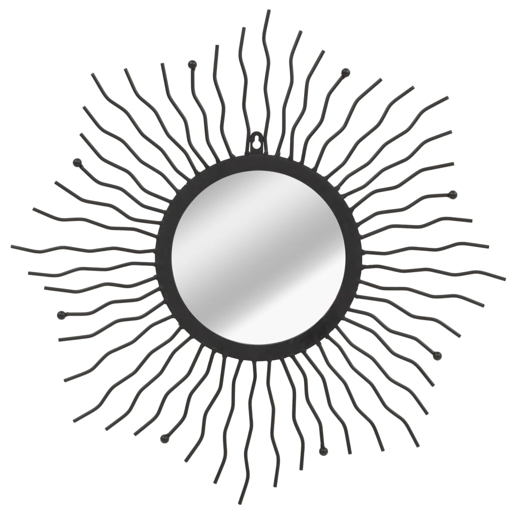 Wandspiegel Sonnenform 60 cm Schwarz