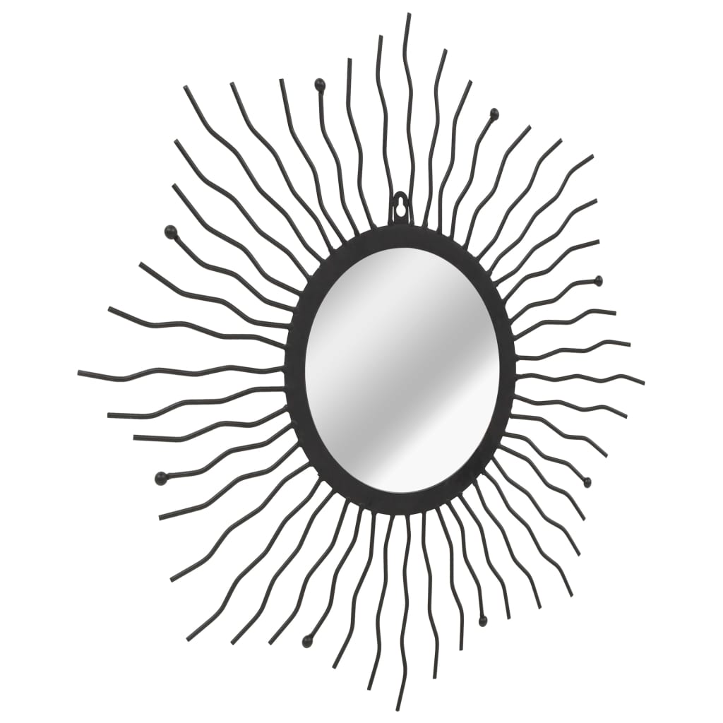 Wandspiegel Sonnenform 60 cm Schwarz