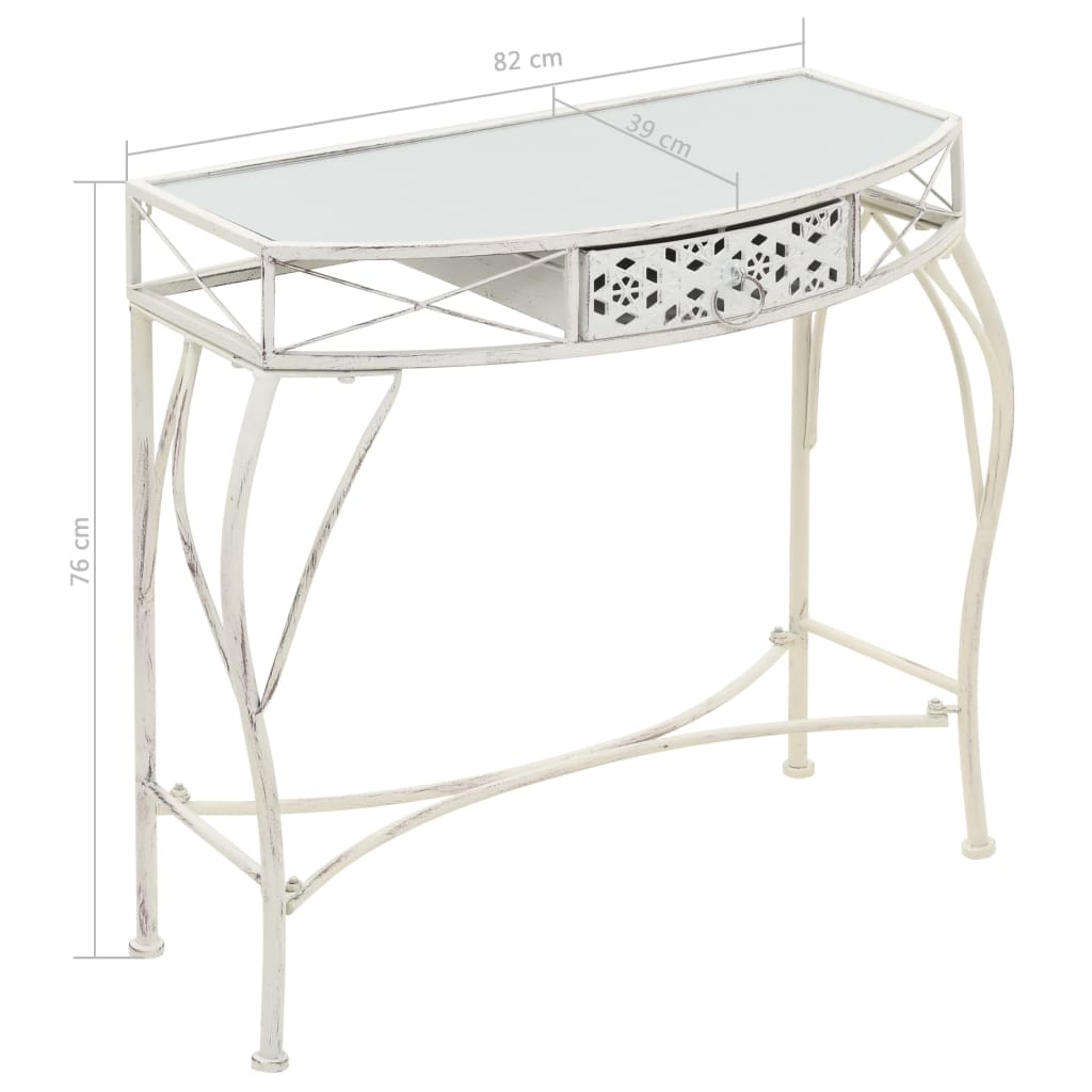 Beistelltisch Französischer Stil Metall 82x39x76 cm Weiß