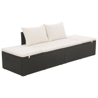 Thumbnail for Gartenbett Schwarz 195×60 cm Poly Rattan