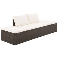 Thumbnail for Gartenbett Braun 195×60 cm Poly Rattan