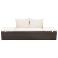 Thumbnail for Gartenbett Braun 195×60 cm Poly Rattan
