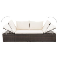 Thumbnail for Gartenbett Braun 195×60 cm Poly Rattan
