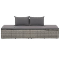 Thumbnail for Gartenbett Grau 195×60 cm Poly Rattan