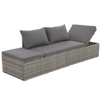 Thumbnail for Gartenbett Grau 195×60 cm Poly Rattan