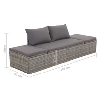 Thumbnail for Gartenbett Grau 195×60 cm Poly Rattan