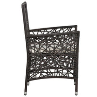 Thumbnail for Gartenstühle 2 Stk. mit Auflagen Poly Rattan Braun