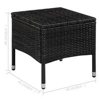 Thumbnail for Gartenstuhl und Hocker mit Polstern Poly Rattan Schwarz