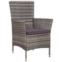 Thumbnail for Gartenstuhl und Hocker mit Polstern Poly Rattan Grau