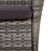 Thumbnail for Gartenstuhl und Hocker mit Polstern Poly Rattan Grau