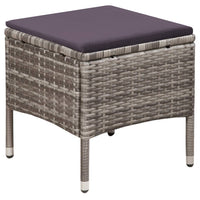 Thumbnail for Gartenstuhl und Hocker mit Polstern Poly Rattan Grau